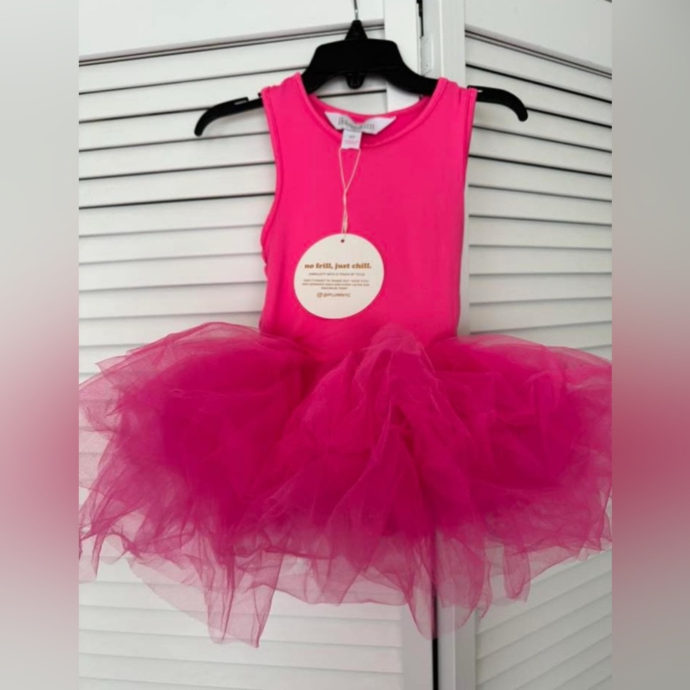 Iloveplum 2y New Hot Neon Pink Tank Tutu Dress, Cute Fluffy Diva Ballet